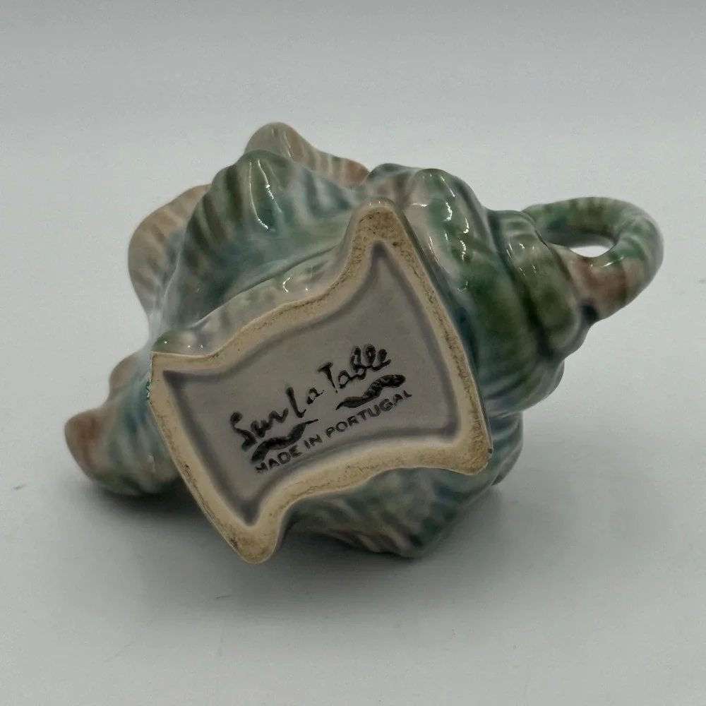 Sur La Table Seashell Creamer Pitcher Ceramic Portugal Coastal Cottage